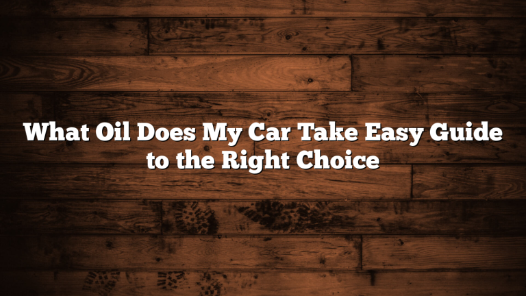 What Oil Does My Car Take Easy Guide to the Right Choice