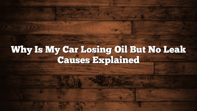 Why Is My Car Losing Oil But No Leak Causes Explained