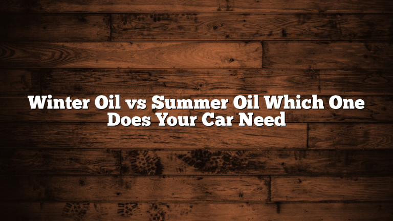 Winter Oil vs Summer Oil Which One Does Your Car Need