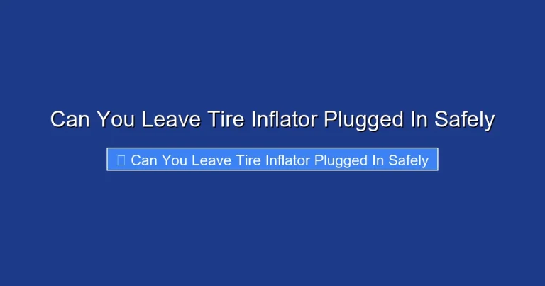 Can You Leave Tire Inflator Plugged In Safely