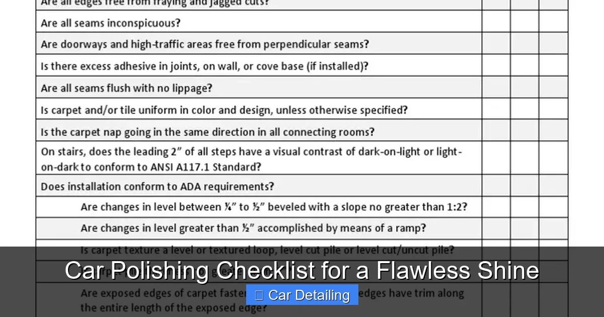 Car Polishing Checklist for a Flawless Shine