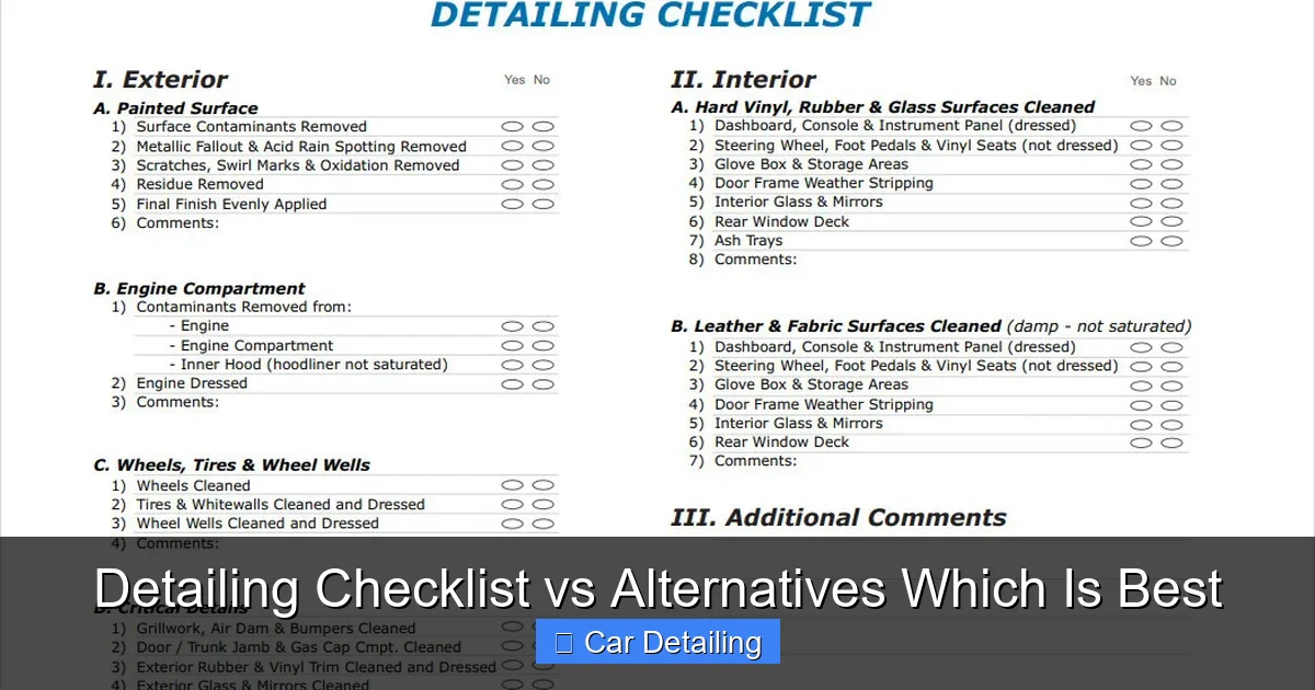 Detailing Checklist vs Alternatives Which Is Best