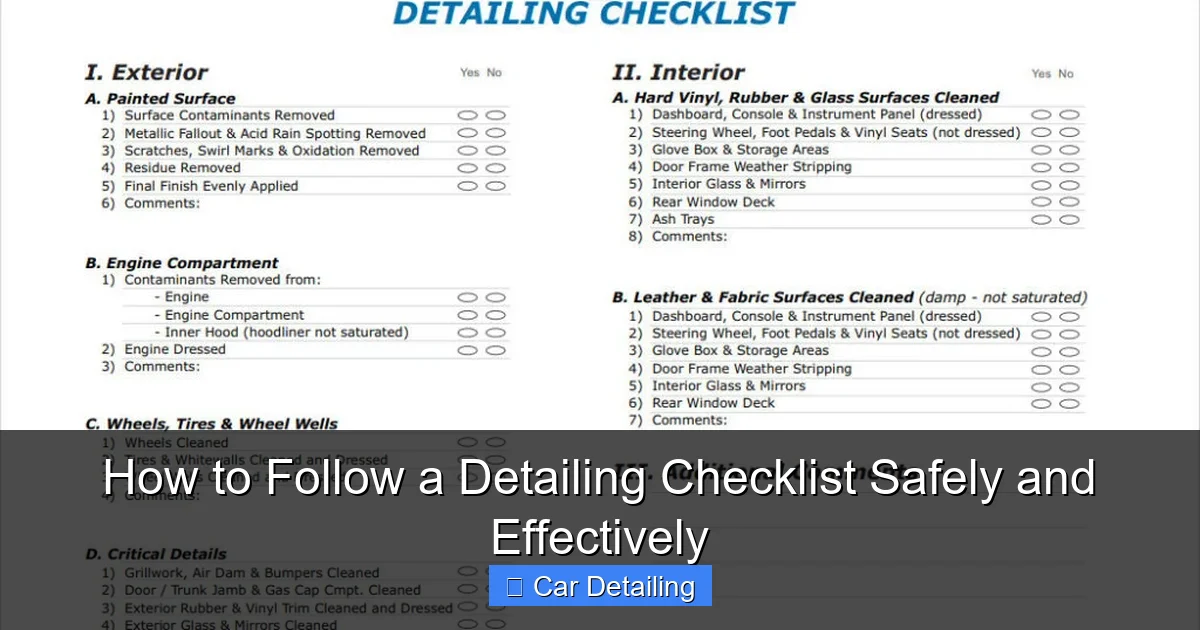 How to Follow a Detailing Checklist Safely and Effectively