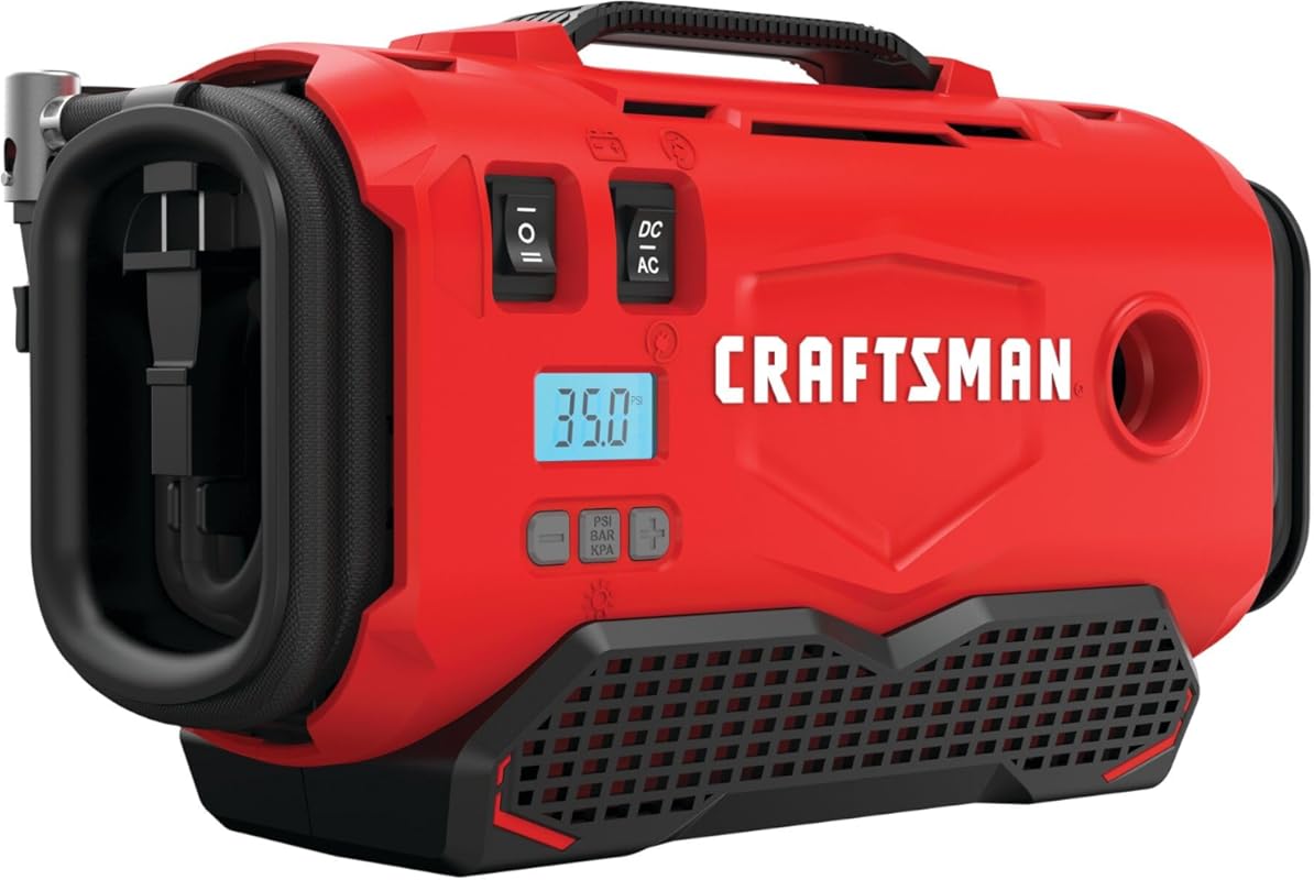 CRAFTSMAN V20 Portable Tire Inflator, 3-Mode Air Compressor with Cordl