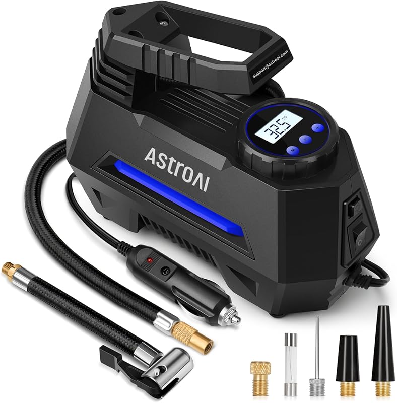 AstroAI AIRUN H Tire Inflator, 12V DC Portable Air Pump with Digital G