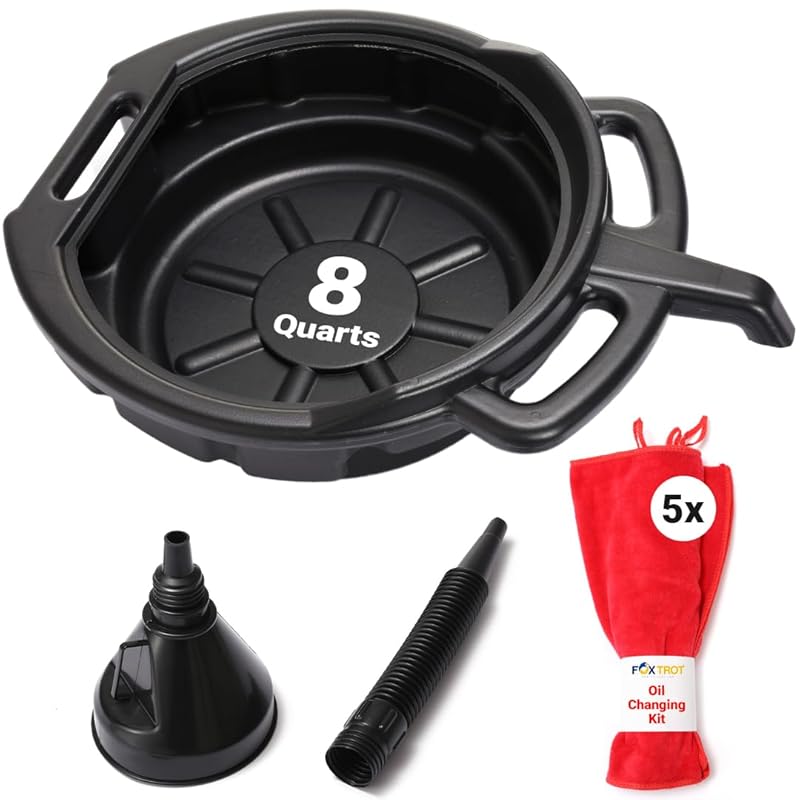 Foxtrot Living Oil Change Value Kit with Pan, Funnel, and Towels