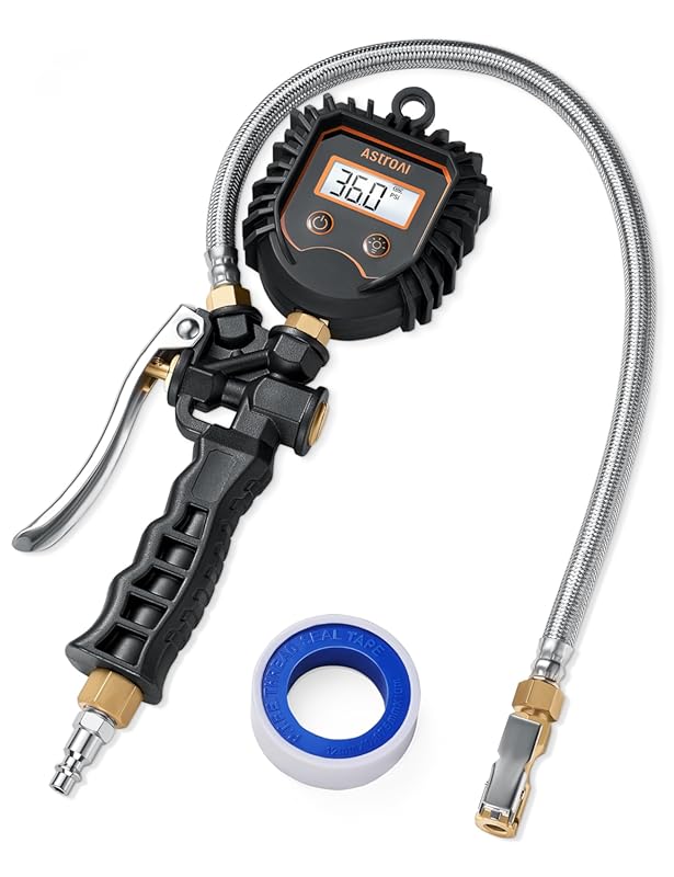 AstroAI Digital Tire Pressure Gauge, 250PSI Heavy-Duty Inflator Gauge 