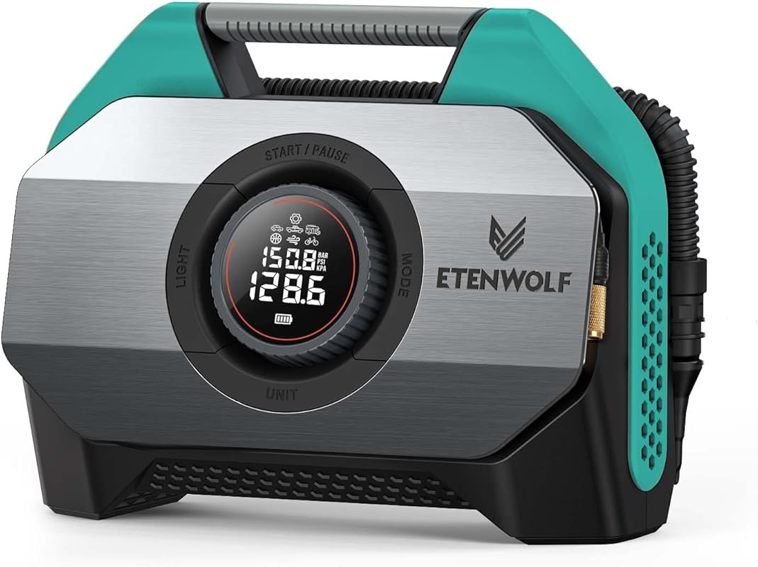 ETENWOLF VORTEX S6 Cordless Tire Inflator, 19200mAh Heavy-Duty Dual Cy