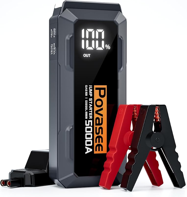 Povasee A40 5000A Car Jump Starter for Gas and 10L Diesel Engines with