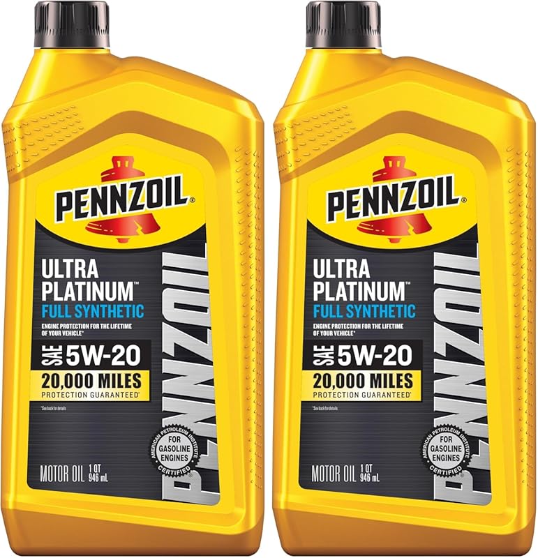 Pennzoil Ultra Platinum Full Synthetic 5W-20 Motor Oil, 1 Quart, Pack 