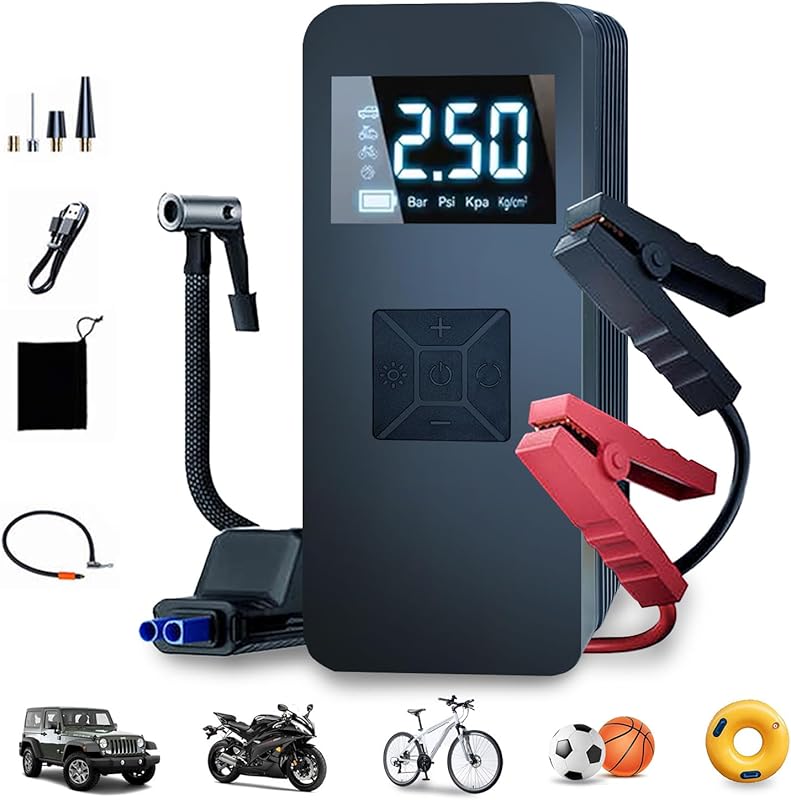 Portable Tire Inflator Air Compressor with Digital Gauge, 20000mAh Bat