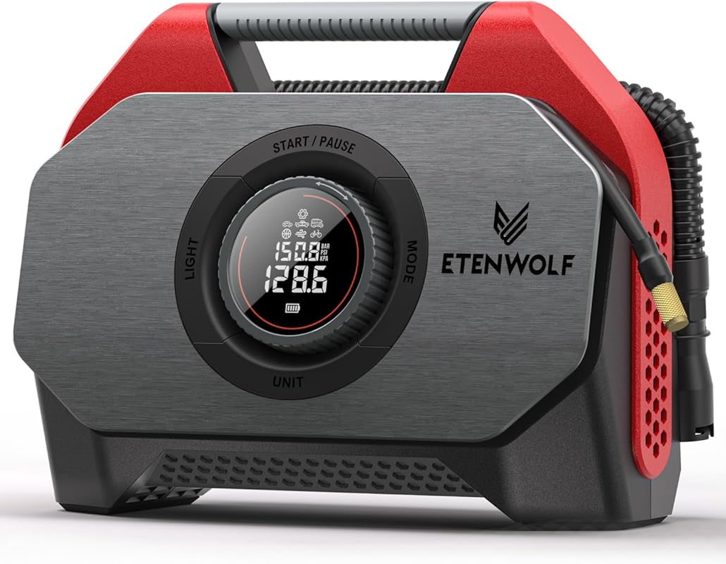 ETENWOLF Vortex S6SE Cordless Tire Inflator, 160 PSI Dual Cylinder Air