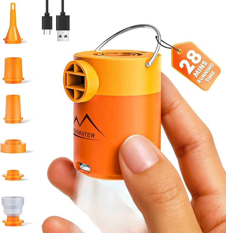 MKARMATER Ultra-Mini Portable Air Pump, Wireless Inflator and Deflator