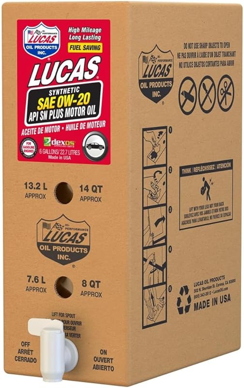 API SN Plus Synthetic SAE 0W-20 Motor Oil, 6-Gallon Box