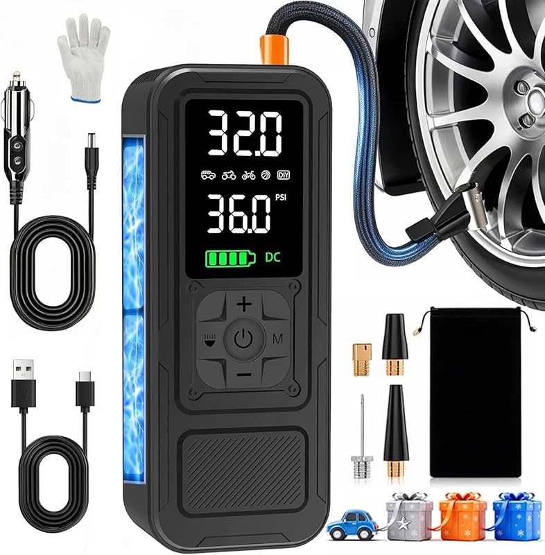 Y34 6000mAh Cordless 12V DC 150PSI Portable Tire Inflator with Digital