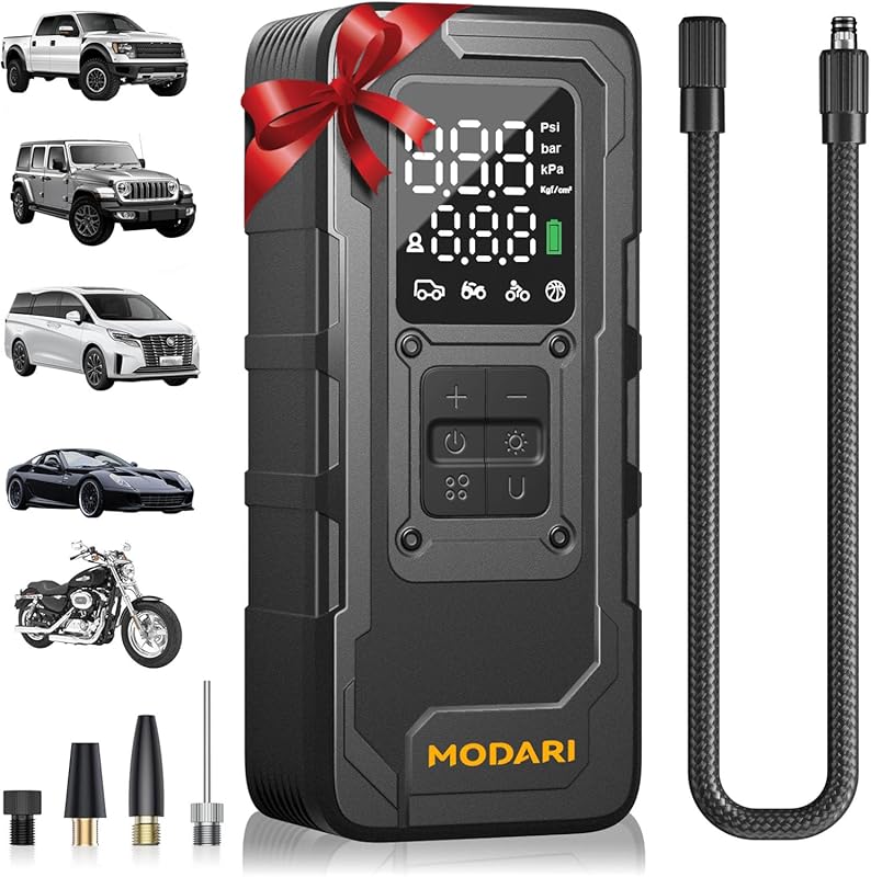 Portable Cordless Tire Inflator Air Compressor with 160 PSI Gauge for 