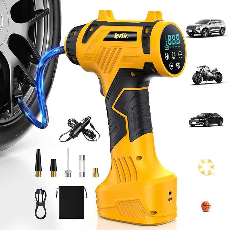 9600mAh Portable Tire Inflator Air Compressor, Corded/Cordless 160PSI
