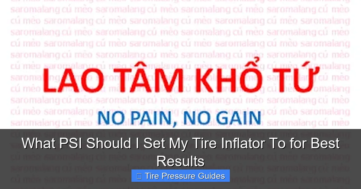 What PSI Should I Set My Tire Inflator To for Best Results
