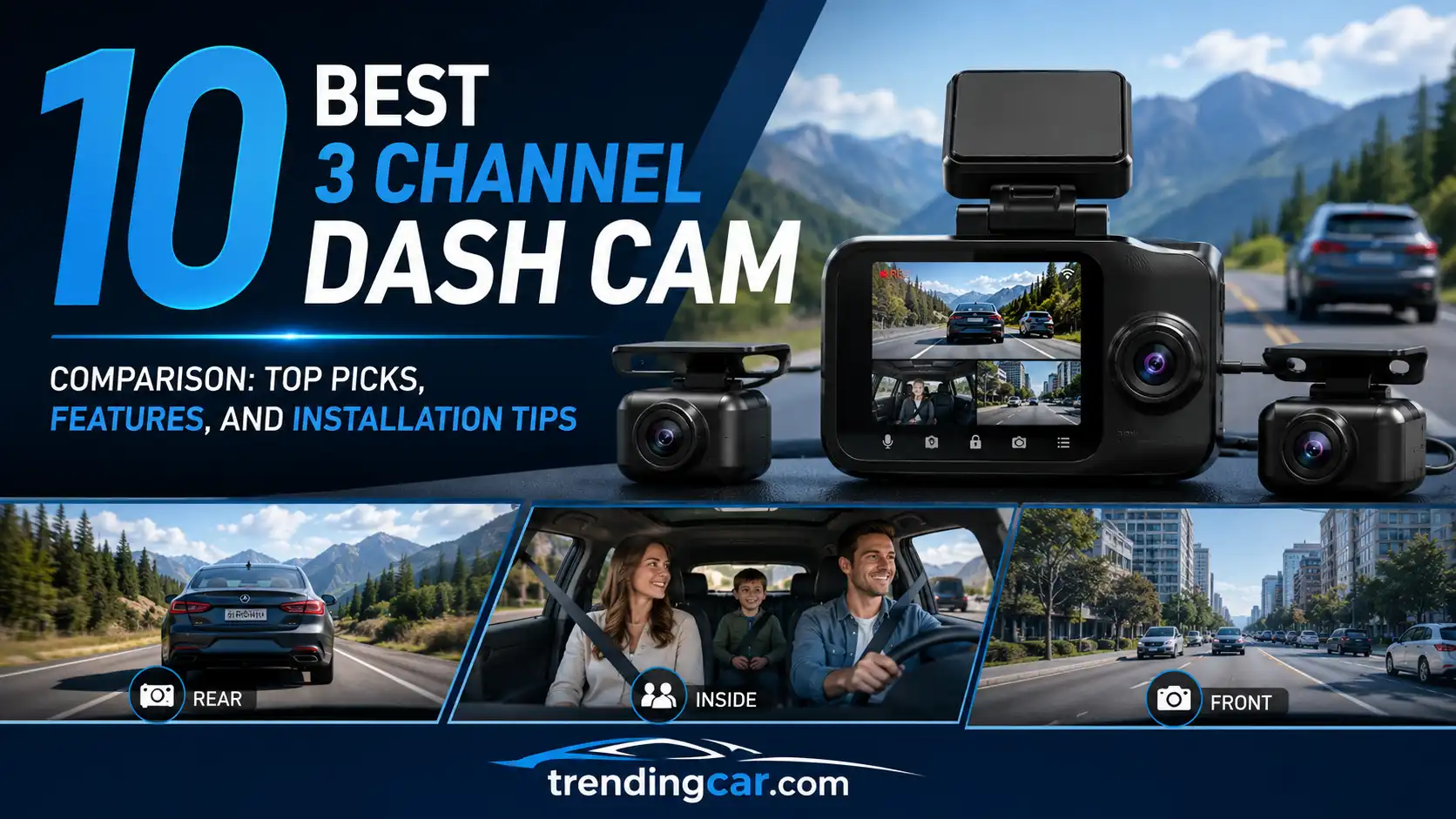 10 Best 3 Channel Dash Cam Comparison Top Picks, Features, and Installation Tips