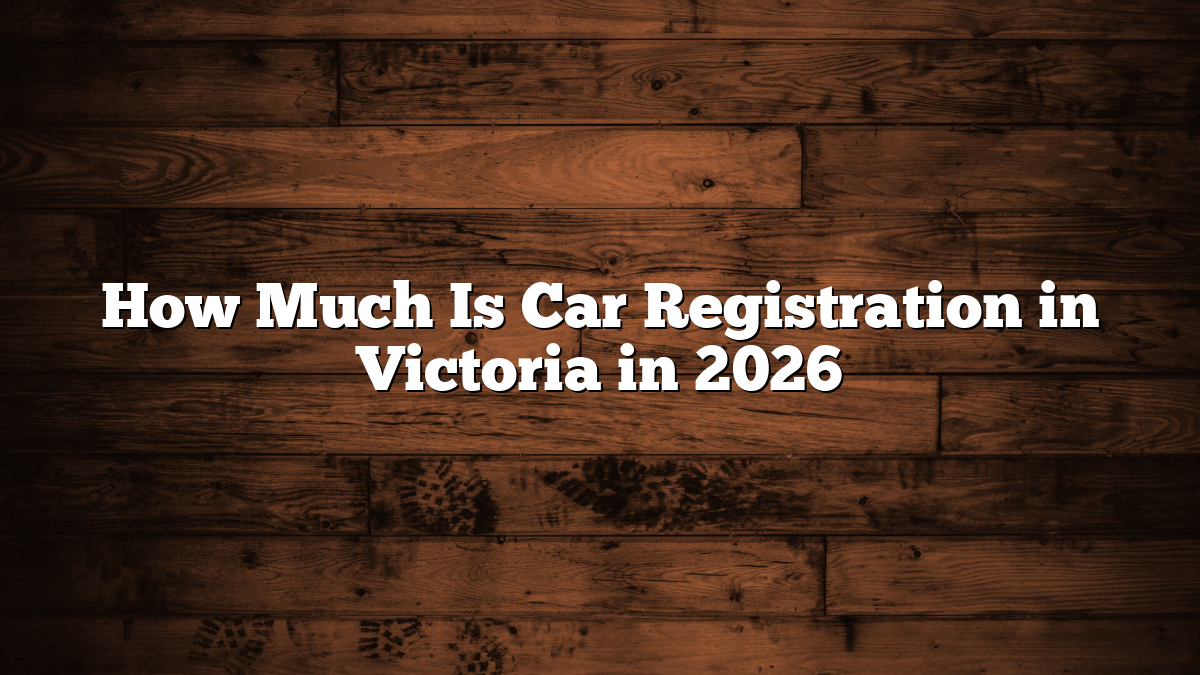 How Much Is Car Registration in Victoria in 2026